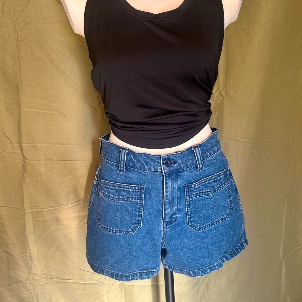 Madewell Blue Jean Shorts High-Waisted Distressed